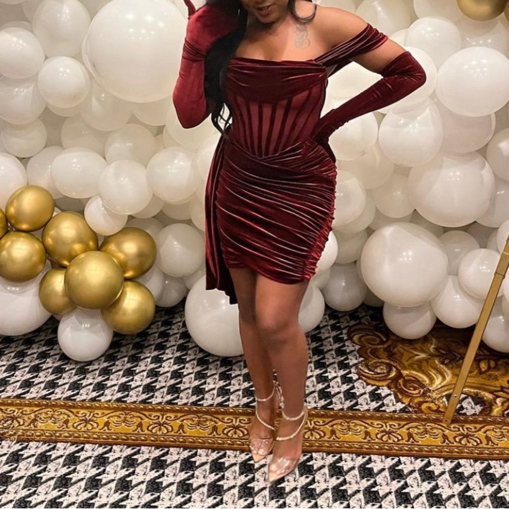 Velvet dress.